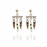 Spikes Pearls Earrings Sterling Silver 925